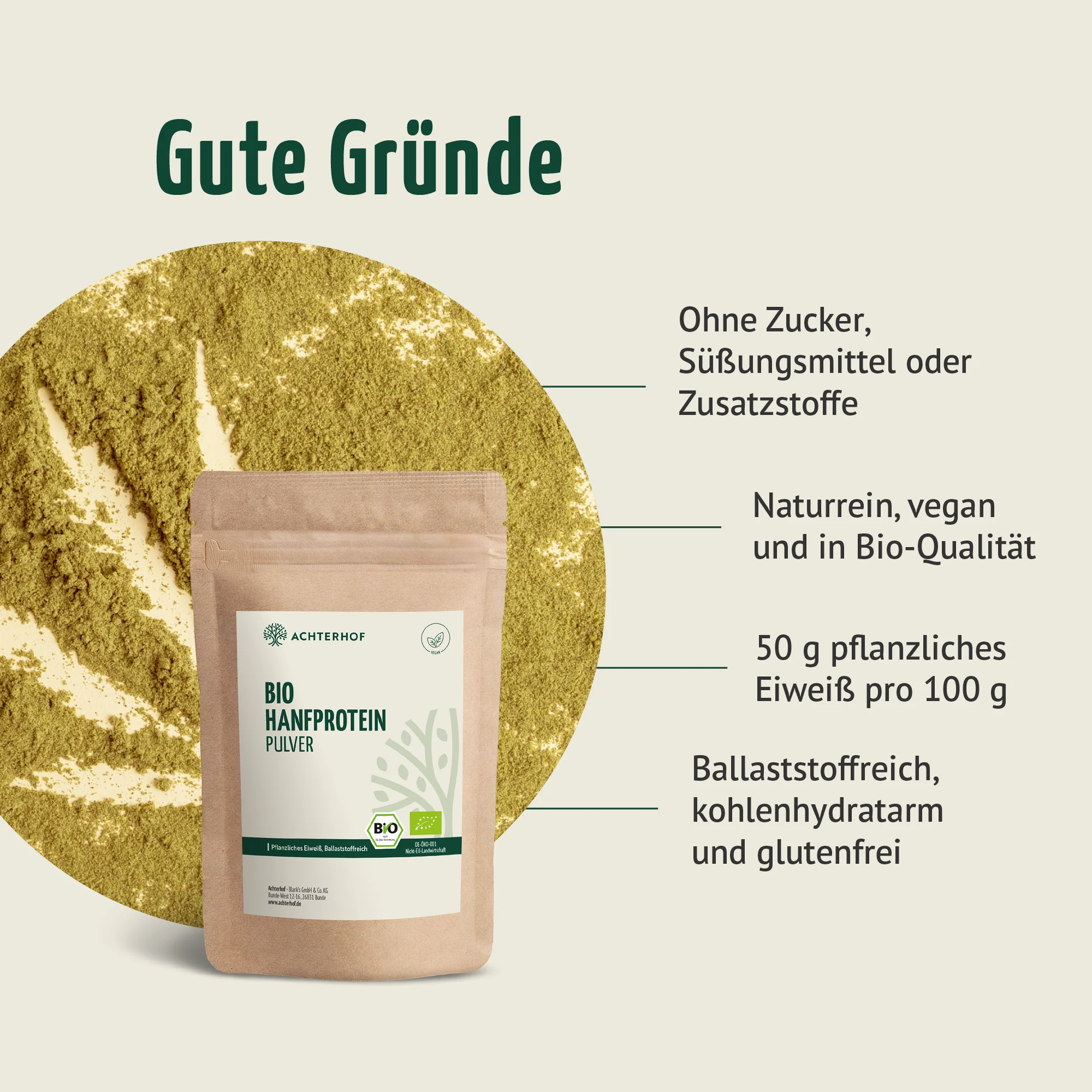 Bio Hanfprotein Pulver (500g) - Image 4