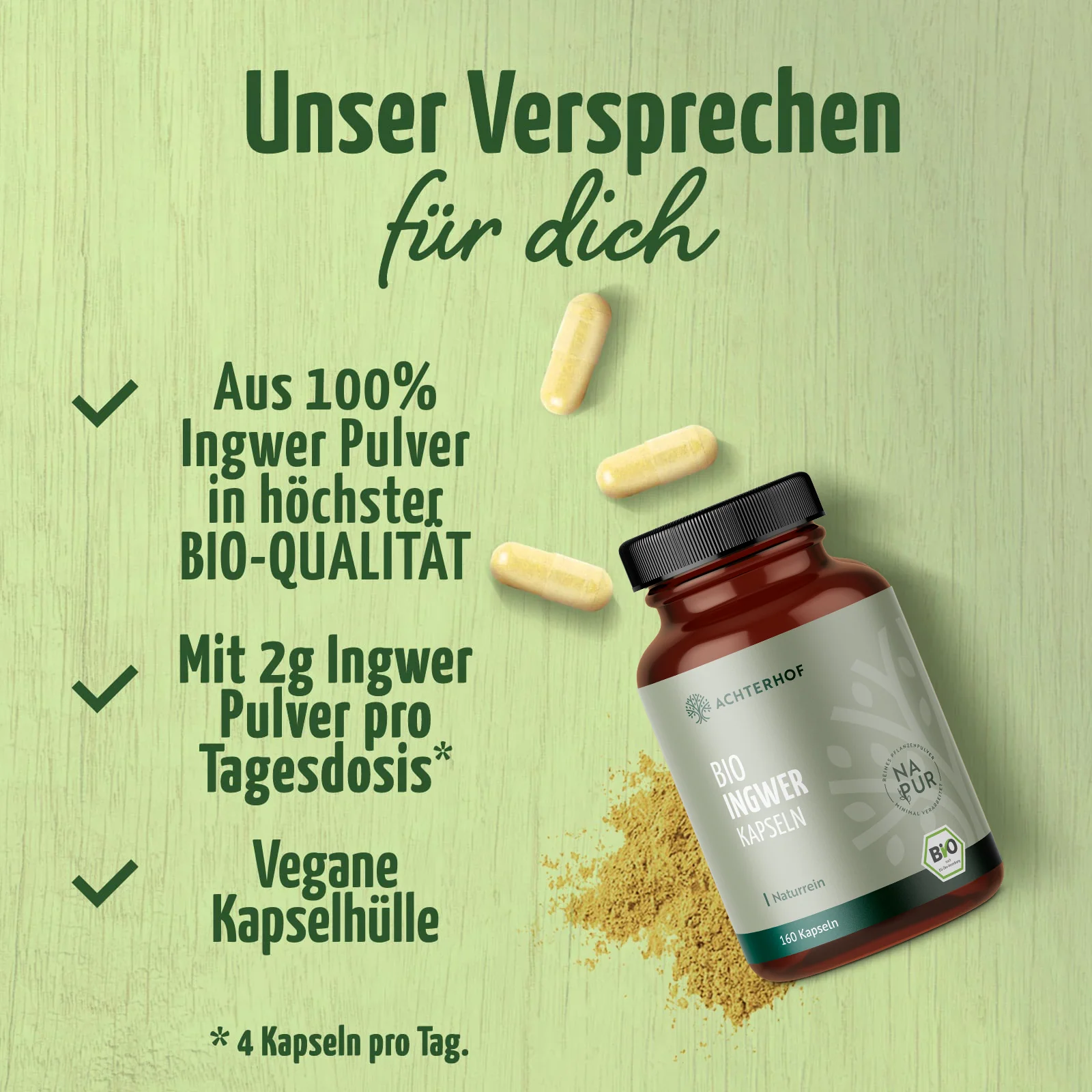 Bio Ingwer Kapseln (160 Kapseln) - Image 3