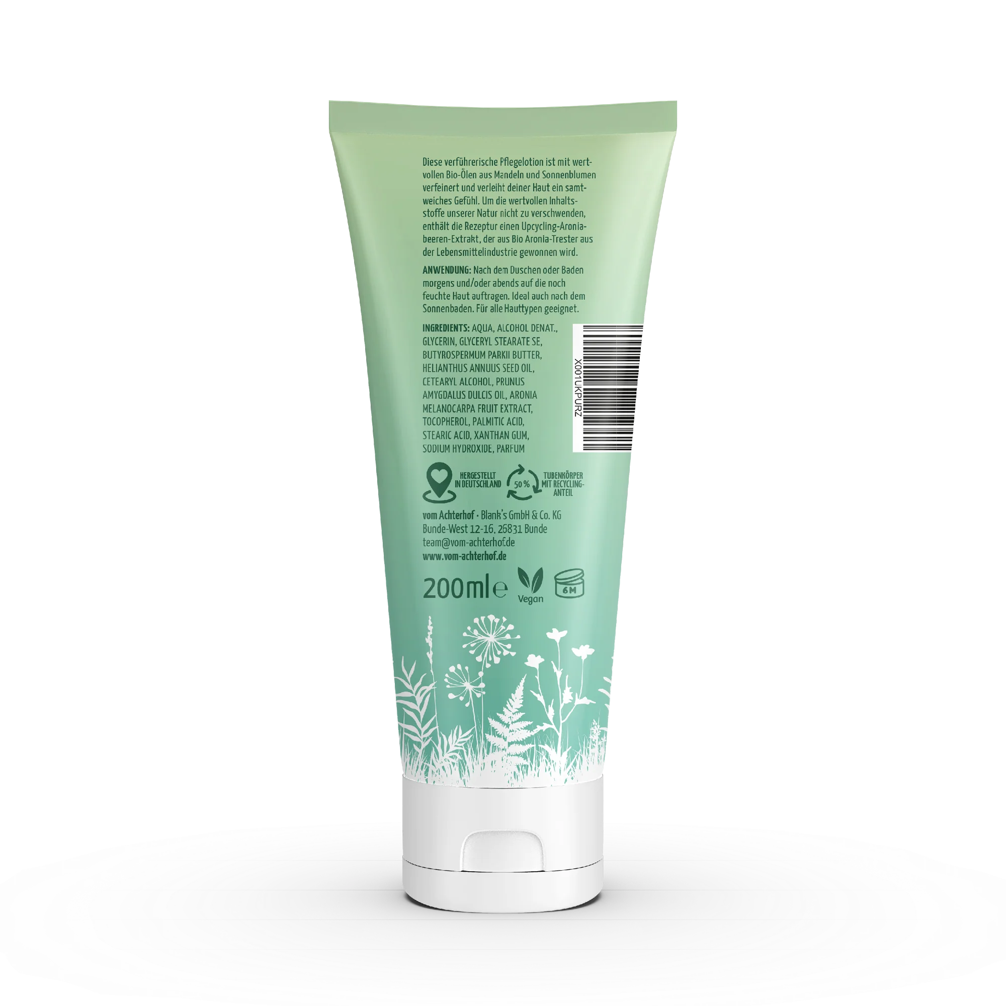 Körperlotion Naturkosmetik + Massagebürste mit Pflanzenfasern - Image 3