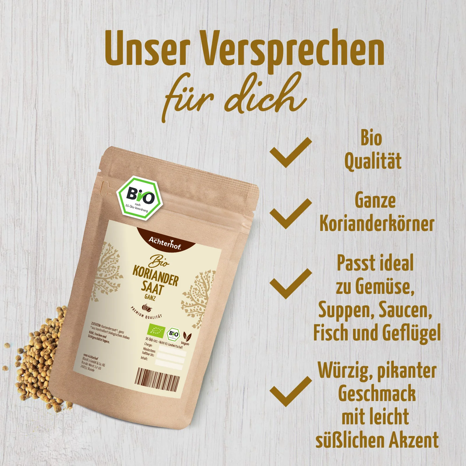 Koriandersaat ganz Bio (250g) - Image 3