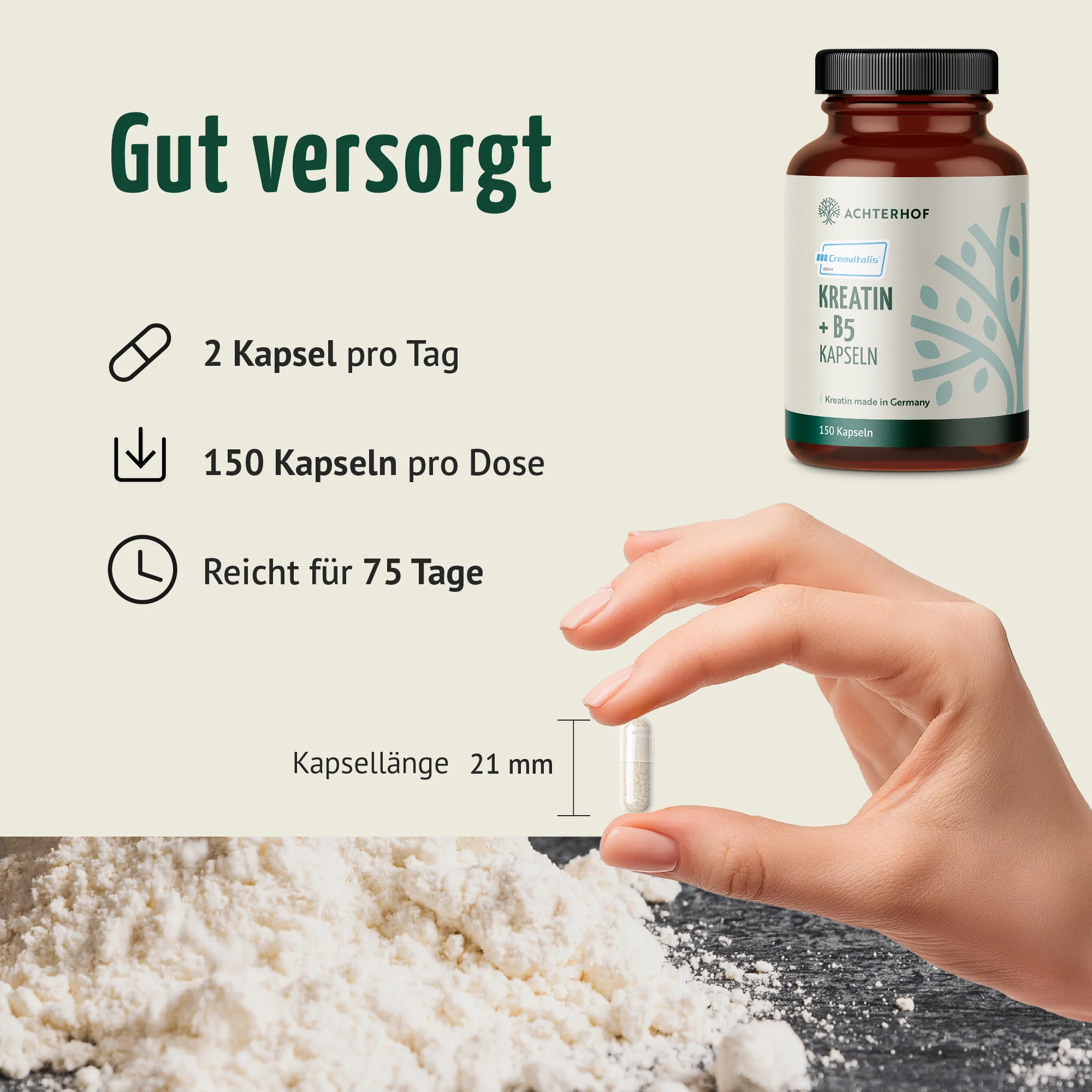 Creavitalis® Kreatin+B5 Kapseln (150 Kapseln) - Image 4