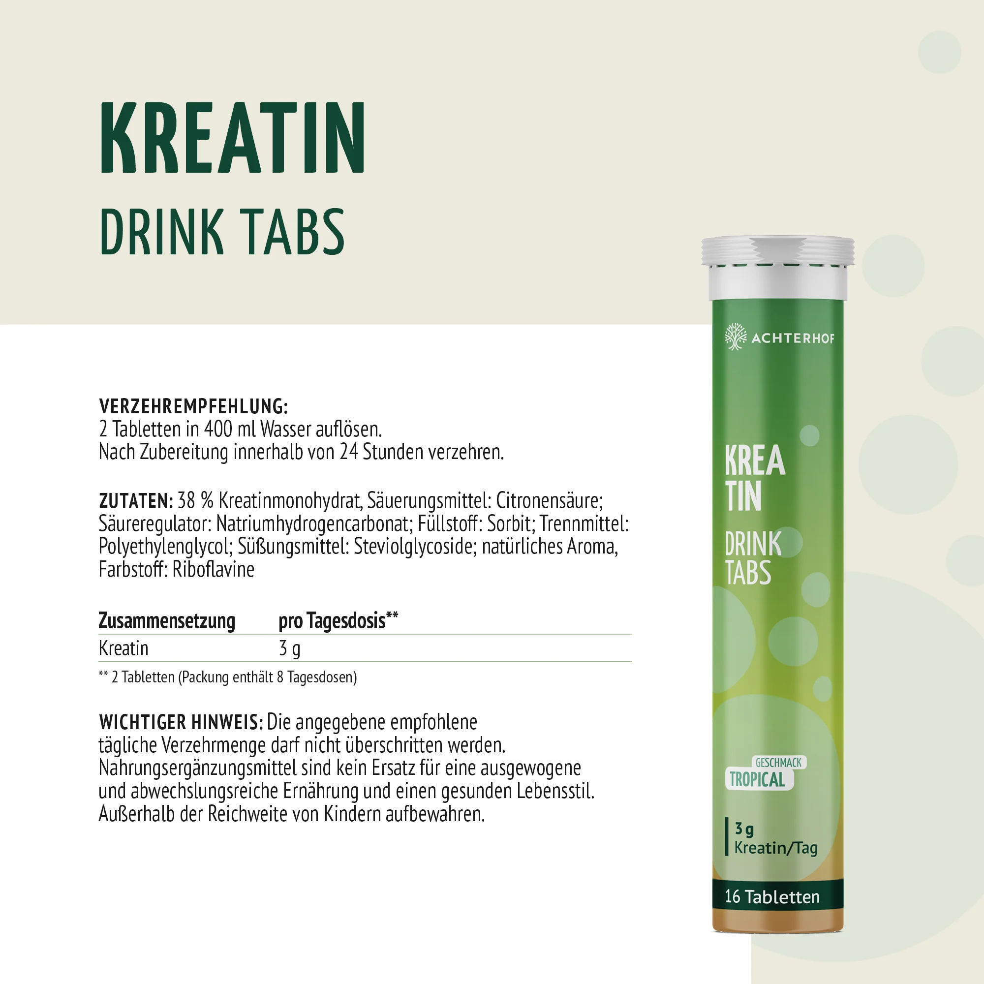 Kreatin Drink Tabs (16 Tabletten) - Image 3