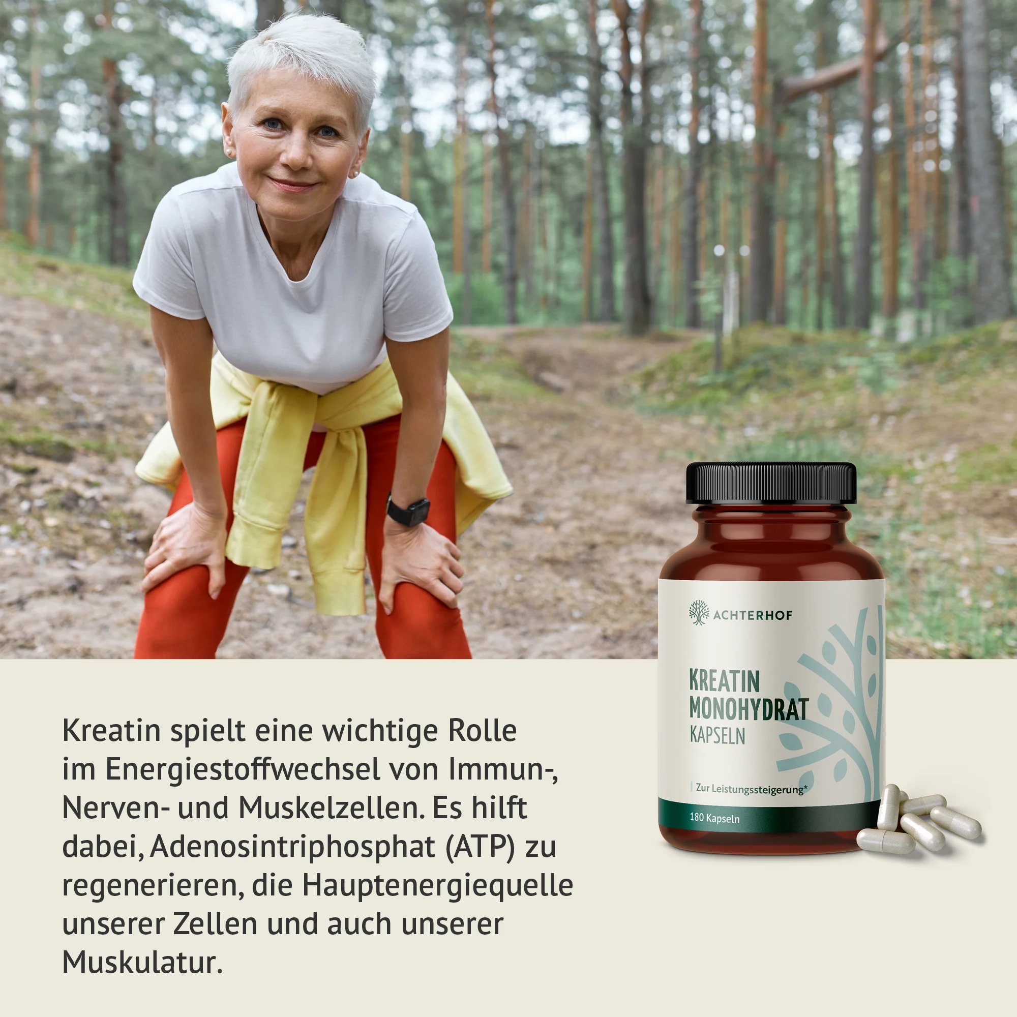Kreatin Monohydrat Kapseln (180 Kapseln) - Image 3