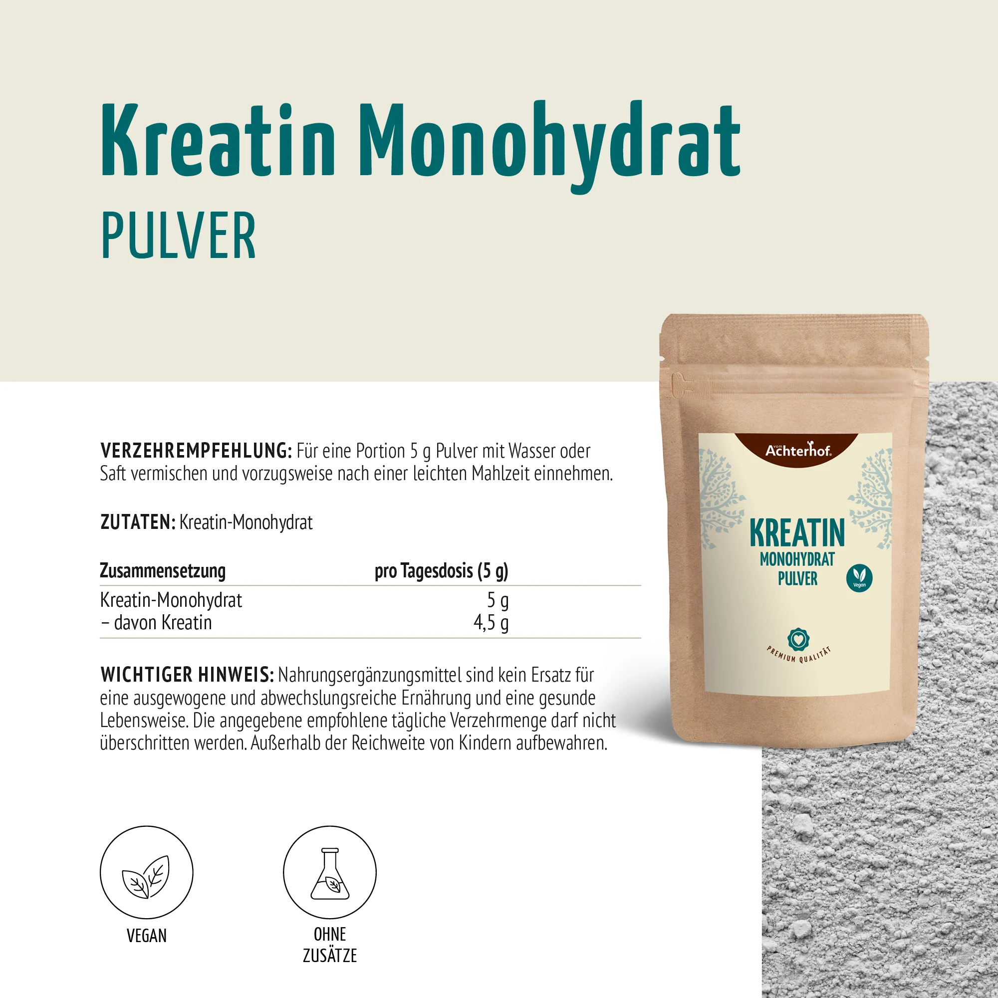 Kreatin Monohydrat Pulver (250g) - Image 7