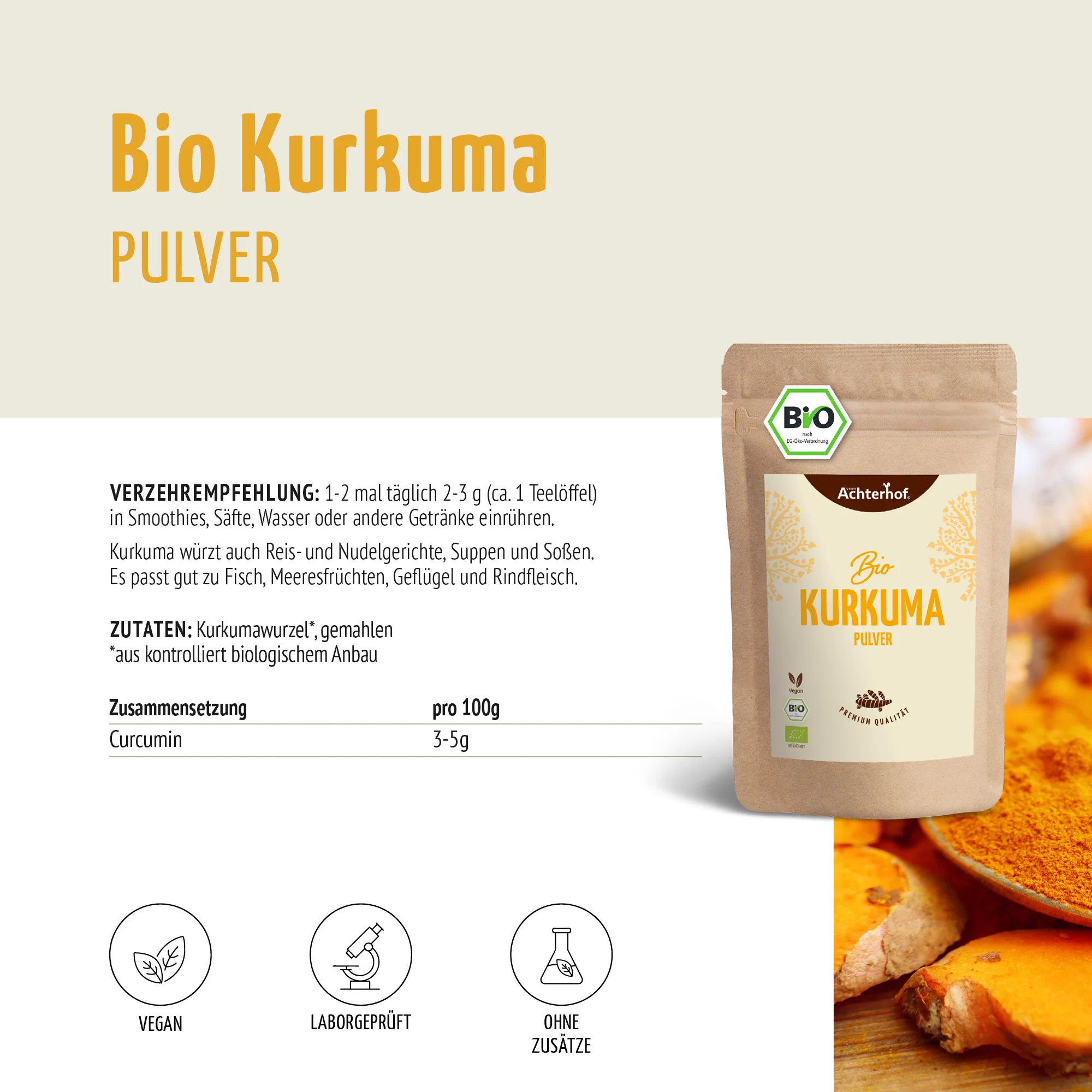Bio Kurkuma Pulver (250g) - Image 9