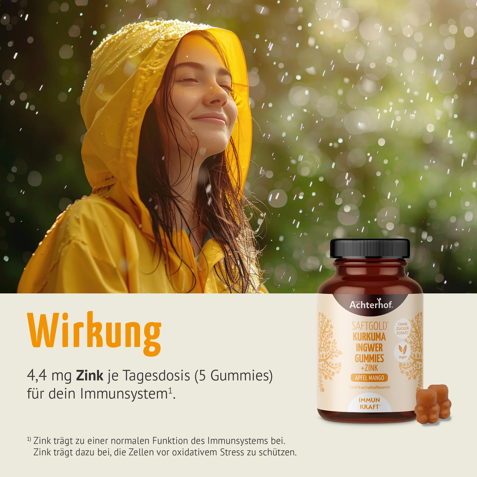 Saftgold Kurkuma Ingwer Gummies Apfel Mango + Zink (75 Stück) - Image 3