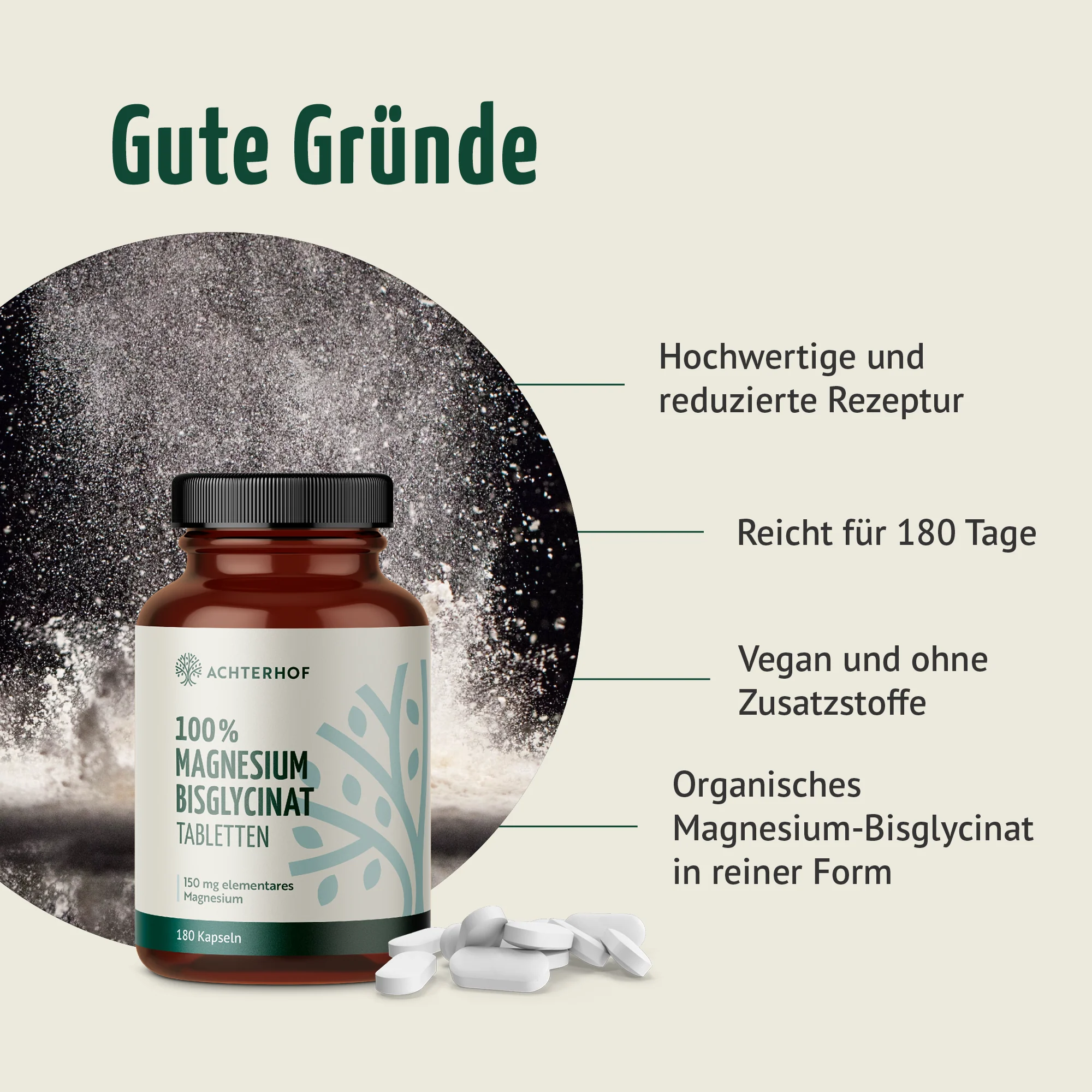 Magnesium Bisglycinat Tabletten (180 Tabletten) - Image 2