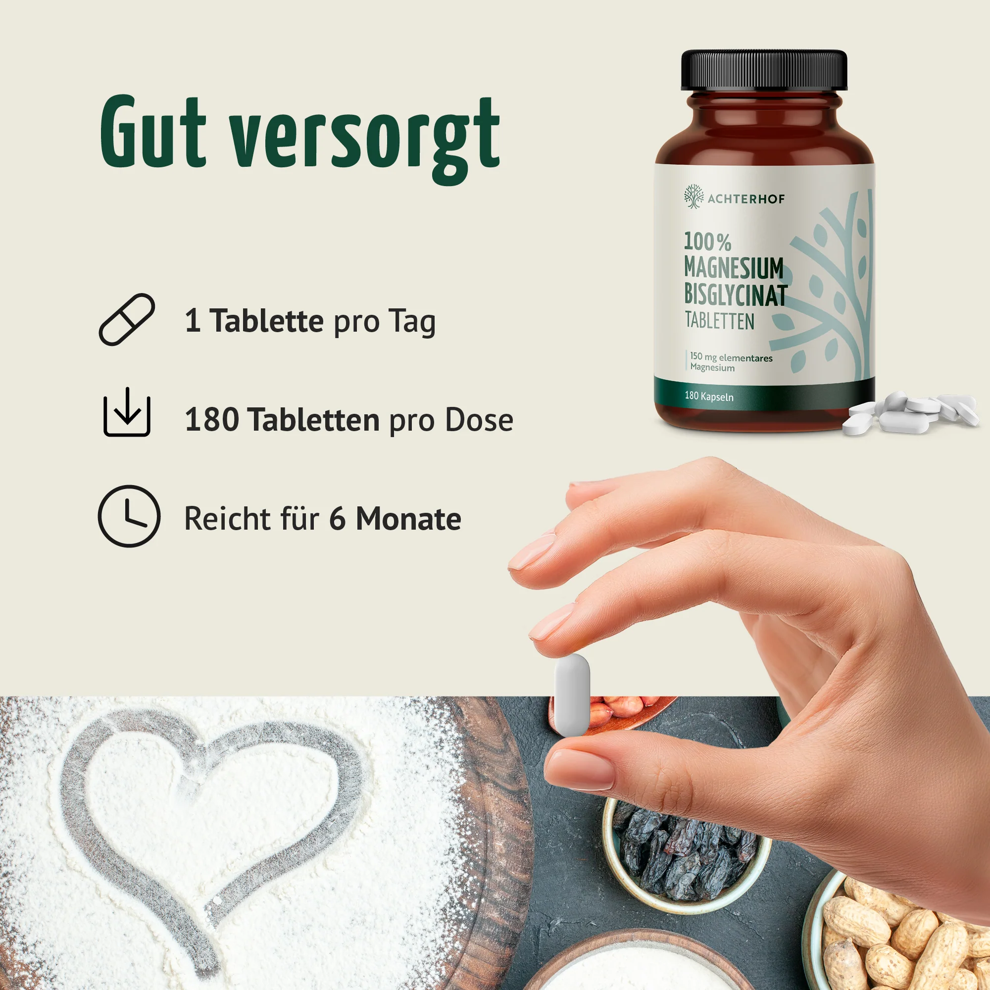 Magnesium Bisglycinat Tabletten (180 Tabletten) - Image 4