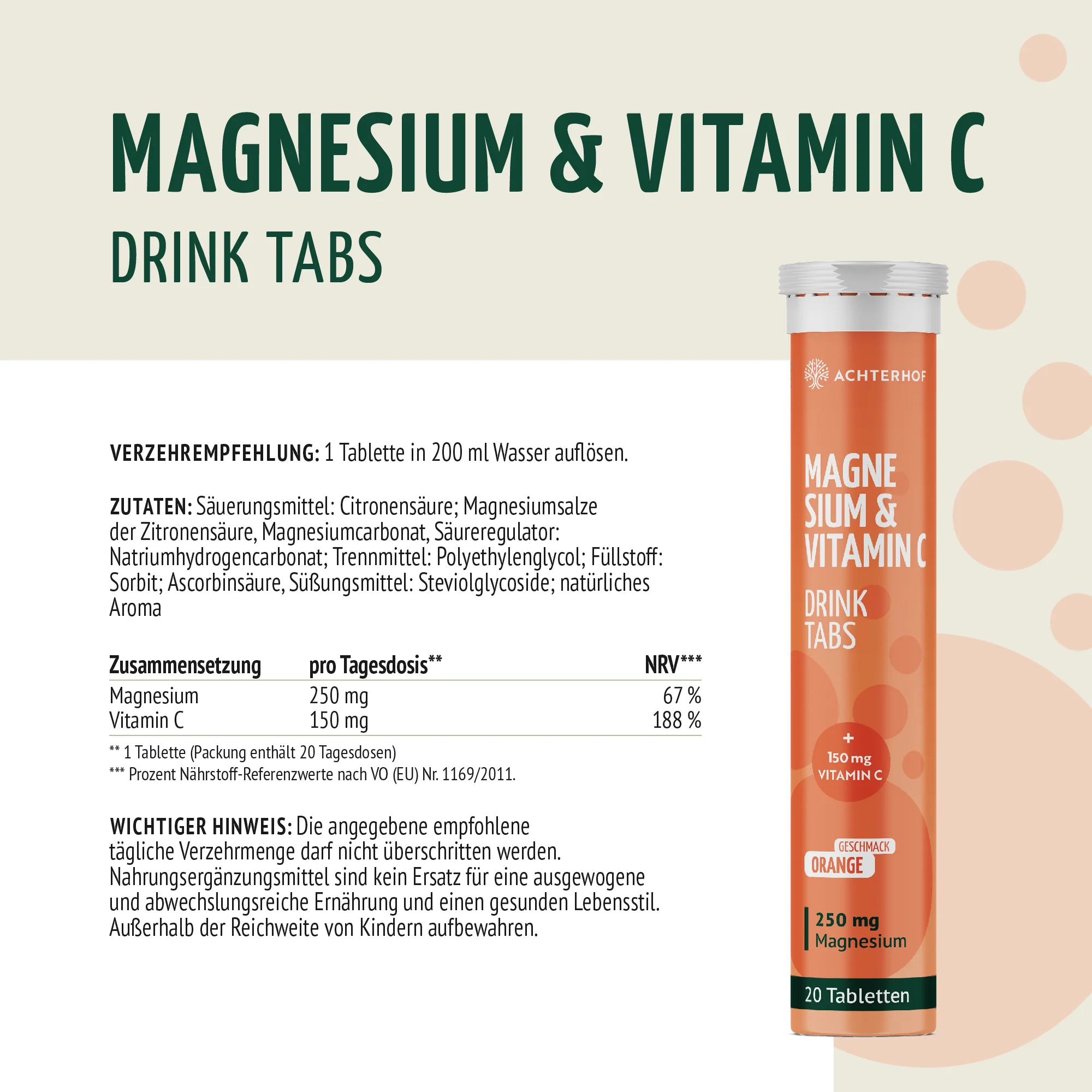 Magnesium & Vitamin C Drink Tabs (20 Tabletten) - Image 4