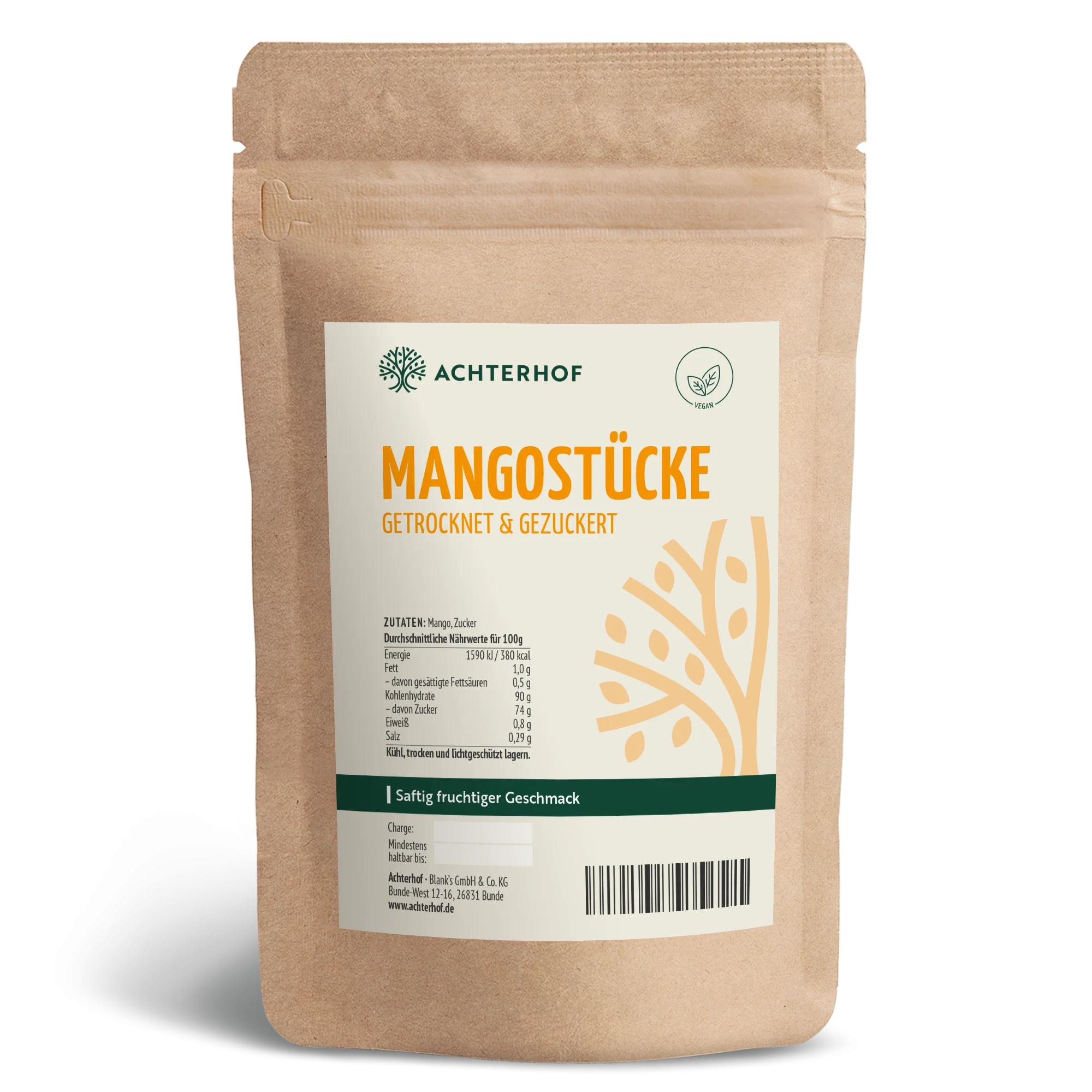 Mangostücke getrocknet & gezuckert (500g)