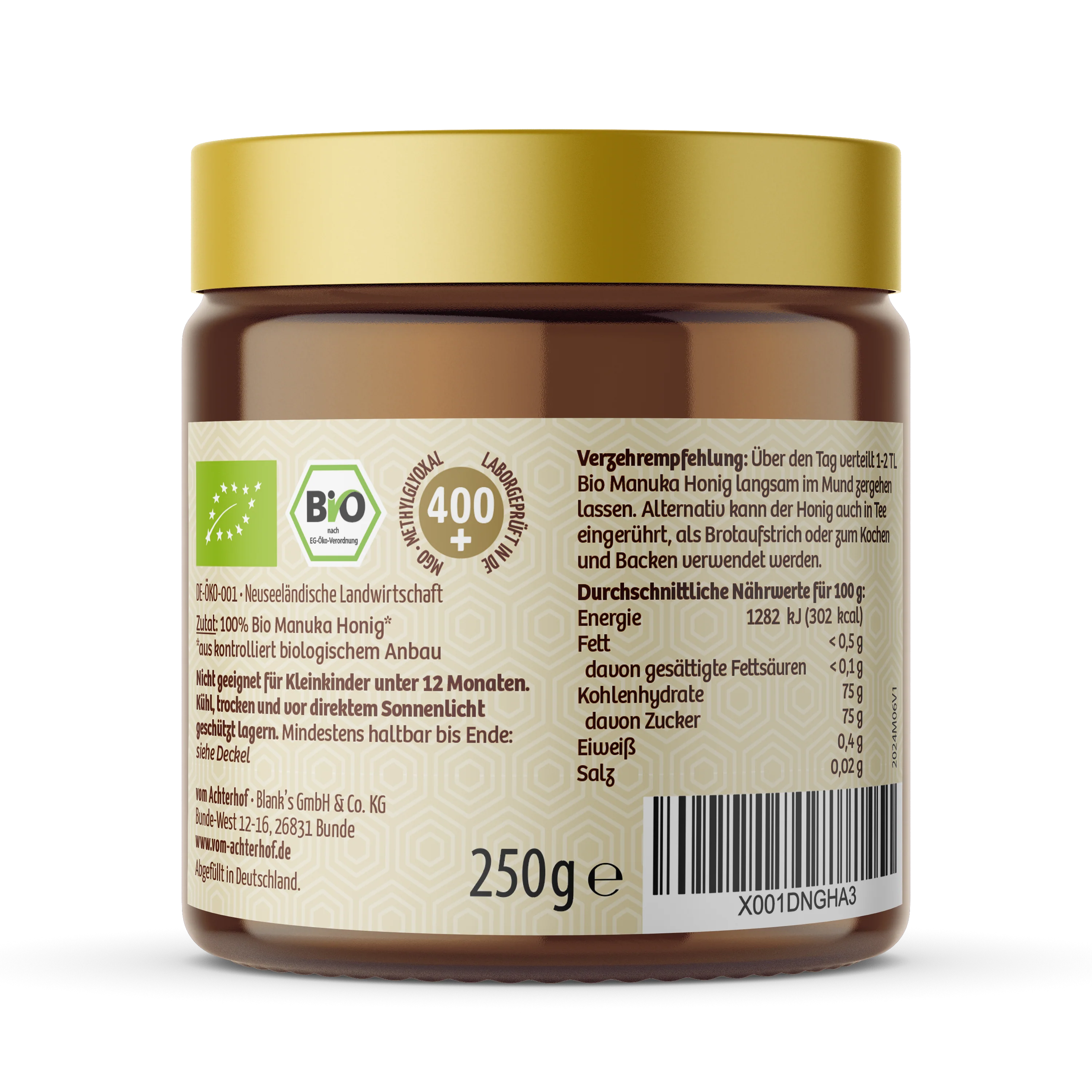 Manuka Honig Bio 400+ MGO (250g) - Image 2