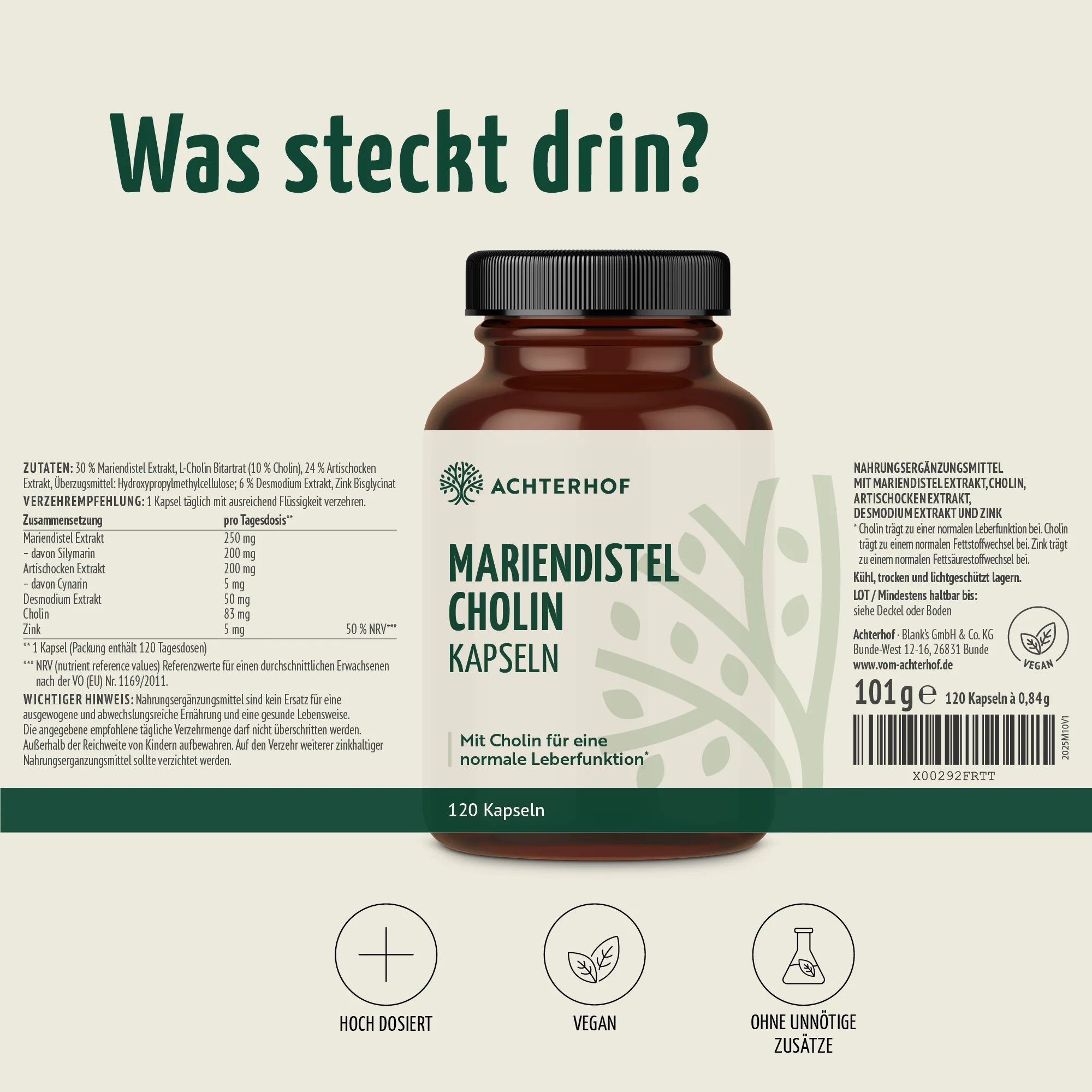 Mariendistel Cholin Kapseln (120 Kapseln) - Image 7