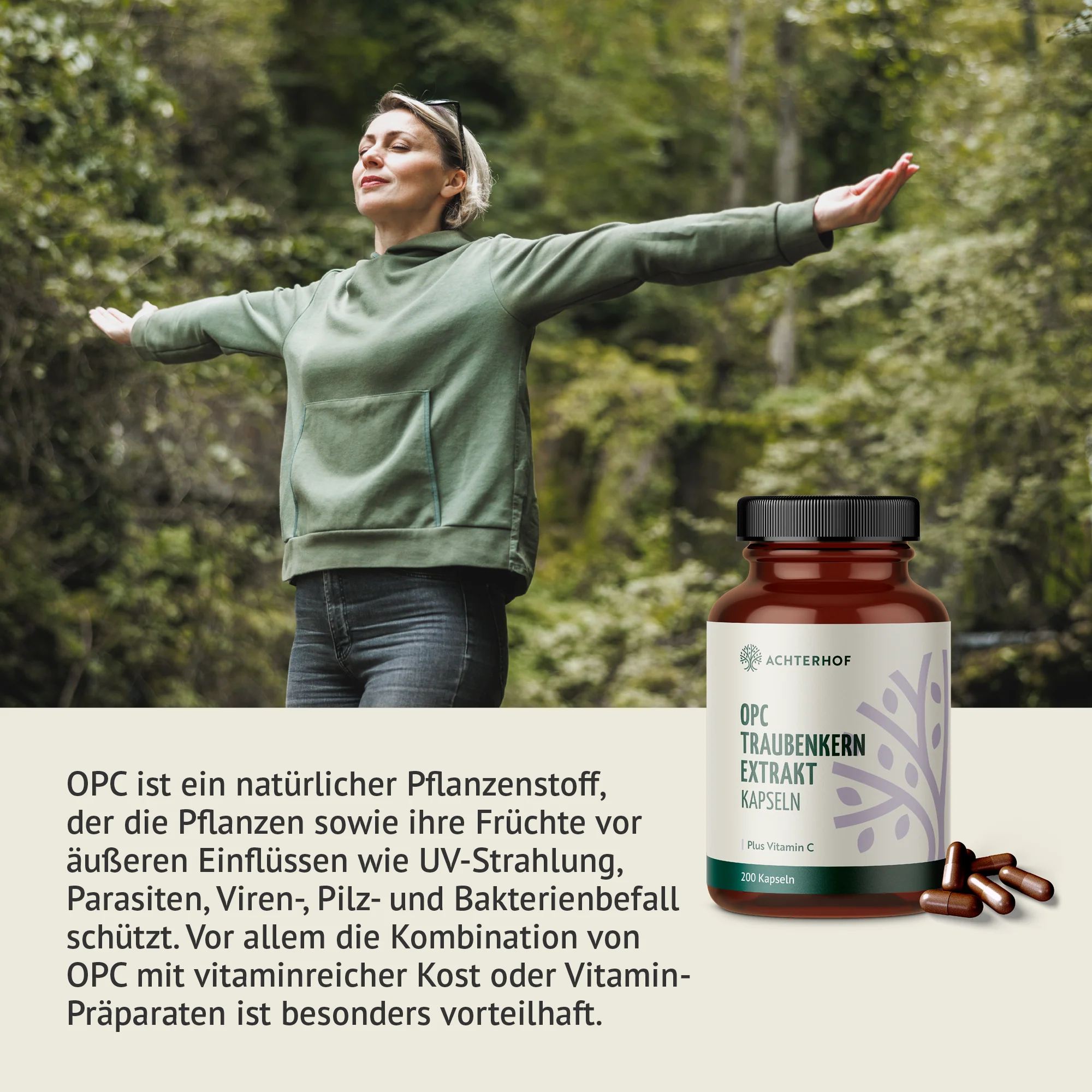 OPC Traubenkernextrakt + Vitamin C Kapseln (200 Kapseln) - Image 3