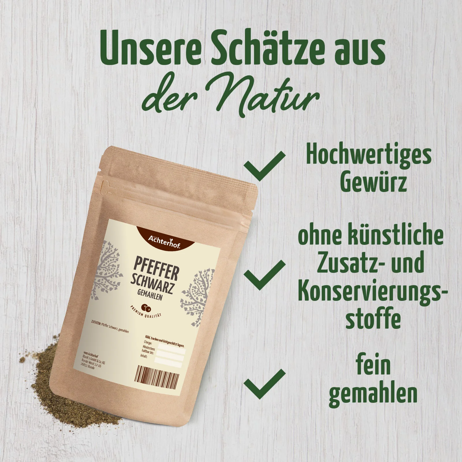 Pfeffer schwarz gemahlen (100g) - Image 3