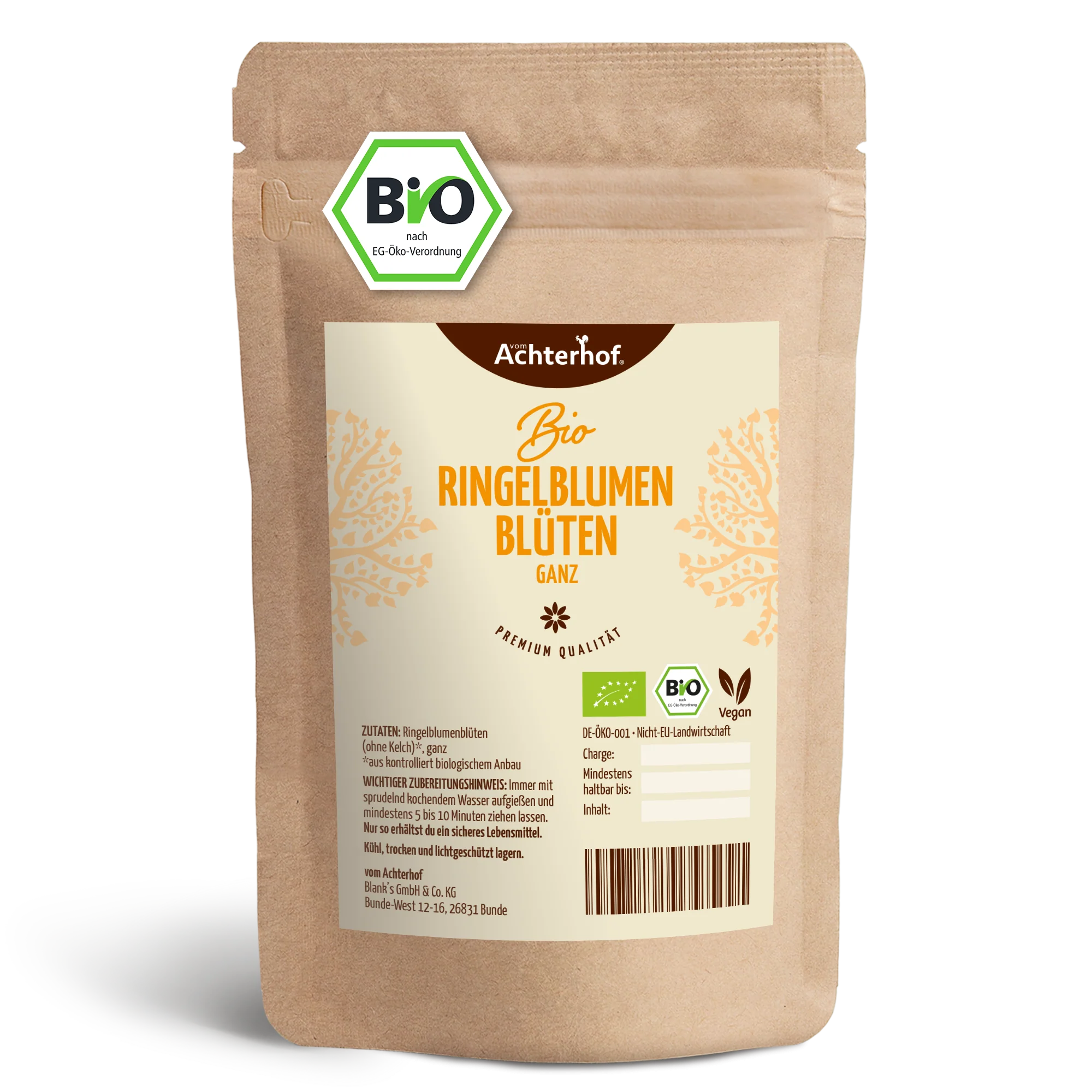 Ringelblumenblüten ohne Kelch ganz Bio (500g)