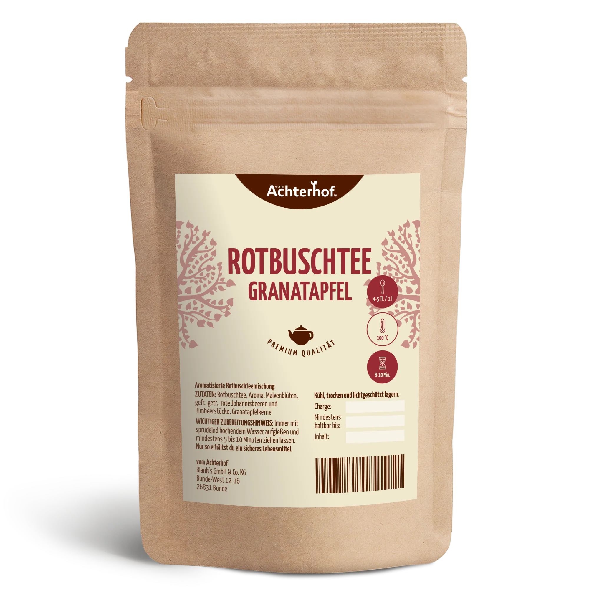 Rotbuschtee Granatapfel (250g)