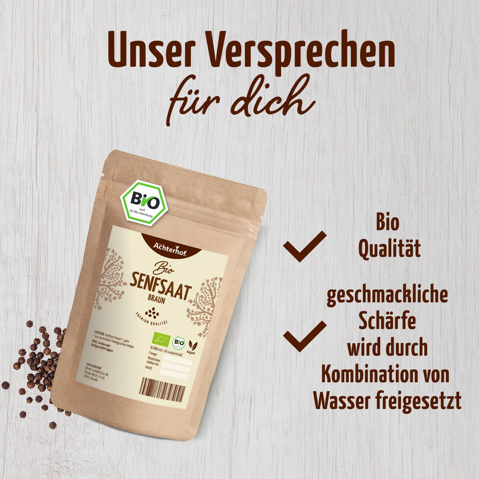 Senfsaat braun ganz Bio (250g) - Image 3