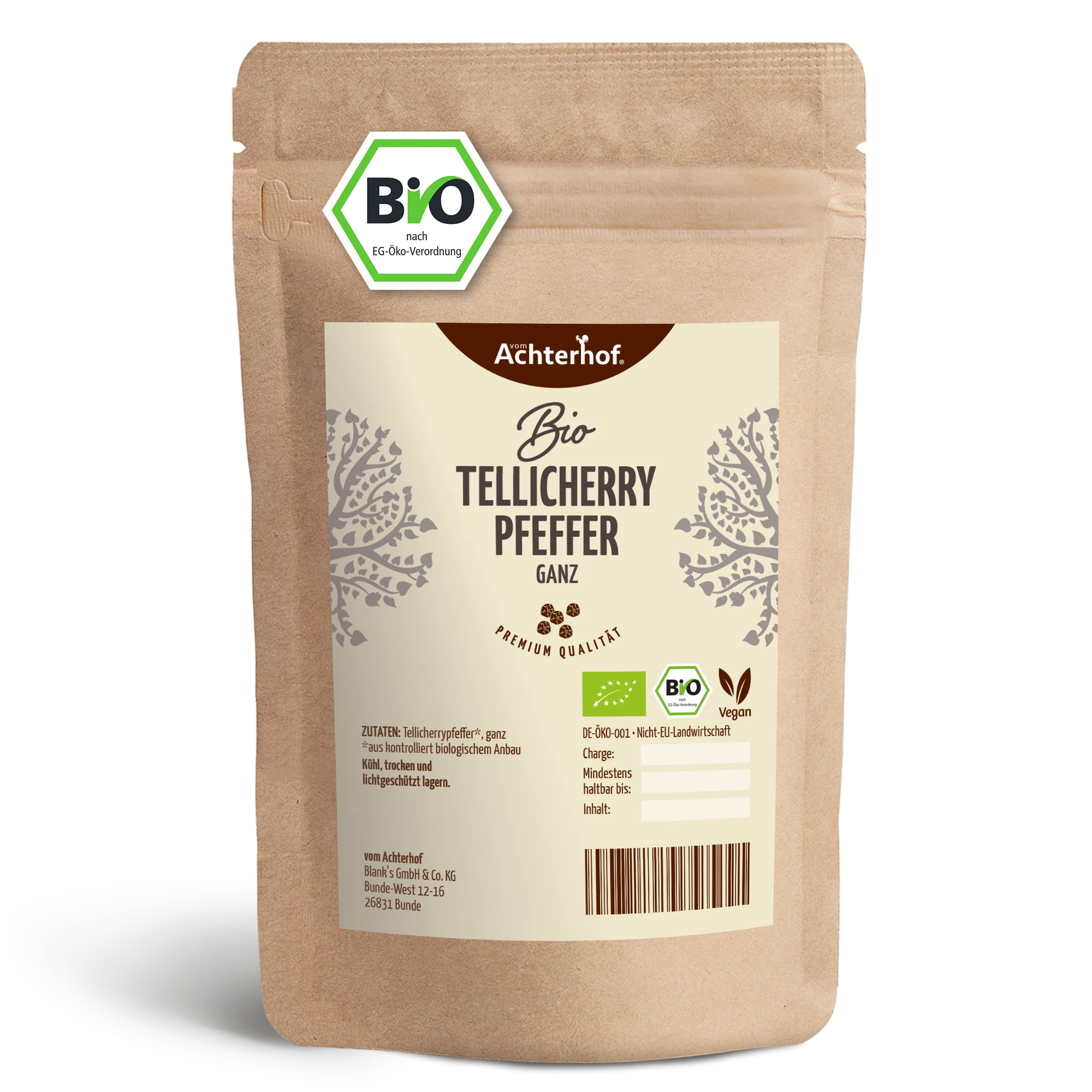 Tellicherry Pfeffer ganz Bio (100g)