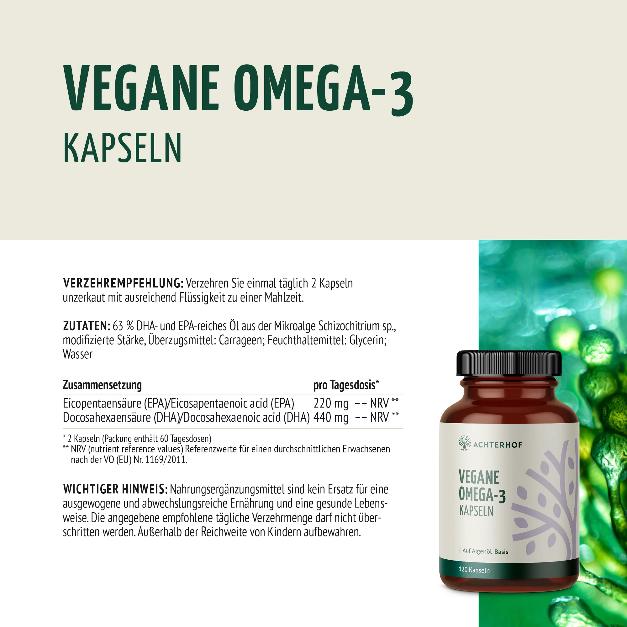 Vegane Omega-3 Kapseln (120 Kapseln) - Image 8