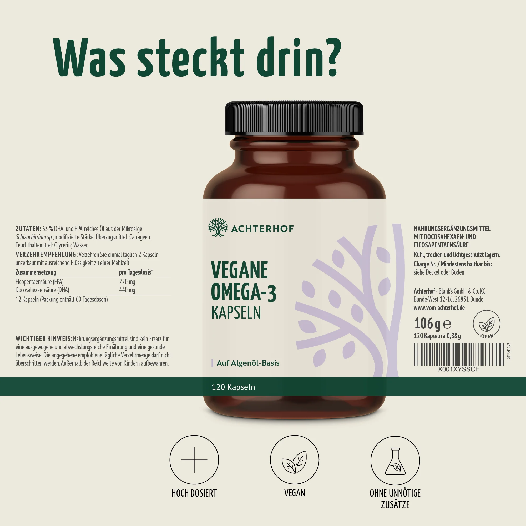 Vegane Omega-3 Kapseln (120 Kapseln) - Image 9