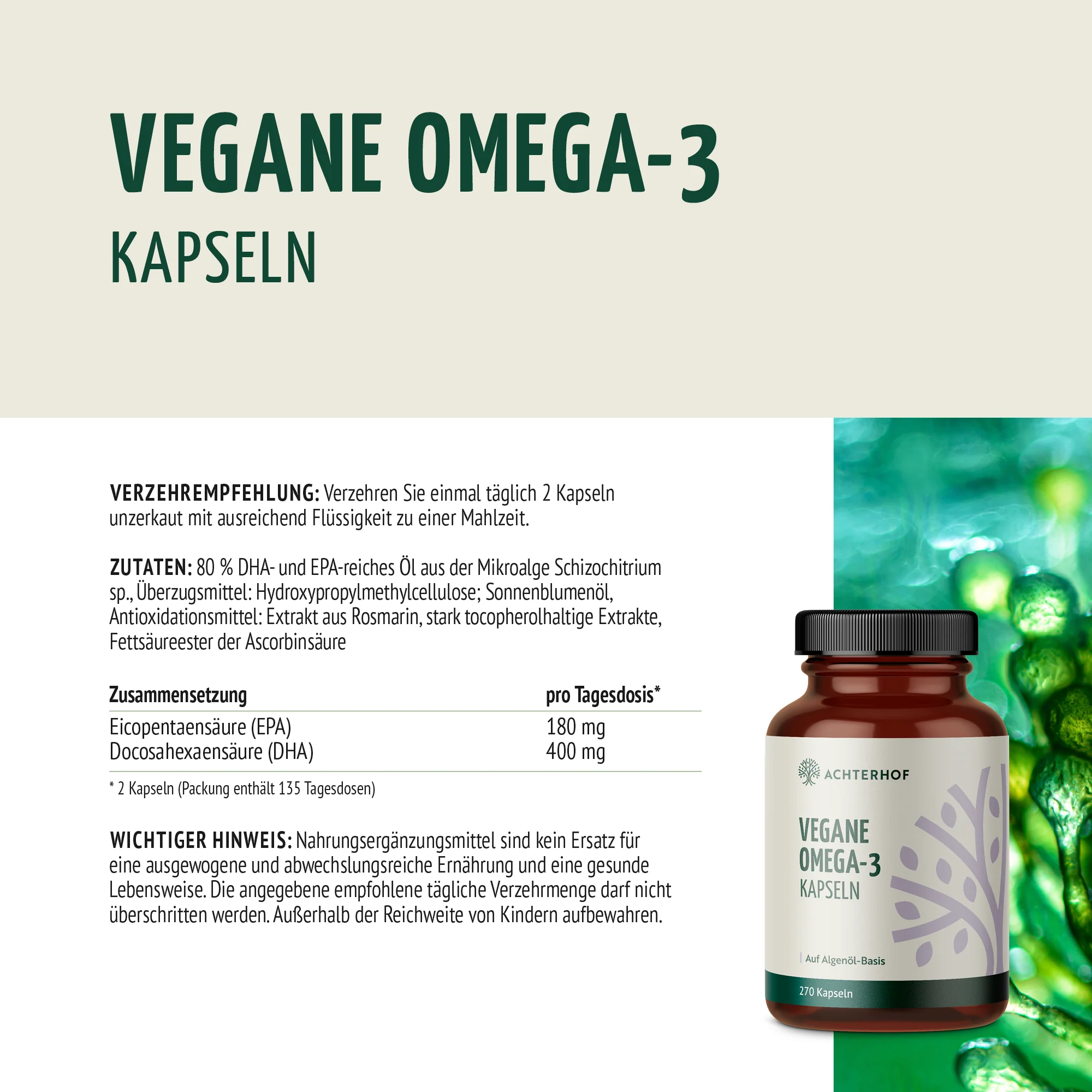 Vegane Omega-3 Kapseln (270 Kapseln) - Image 8