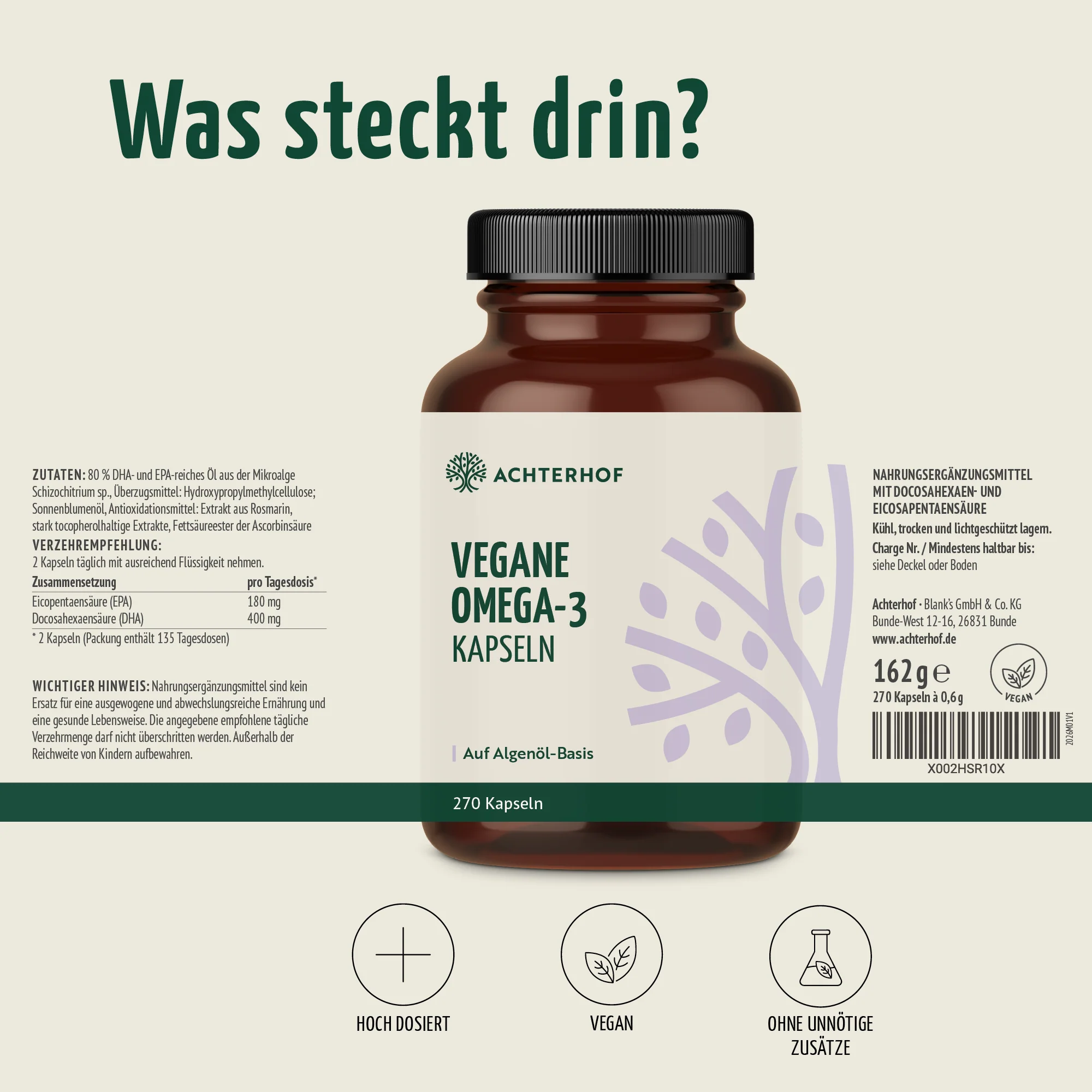 Vegane Omega-3 Kapseln (270 Kapseln) - Image 9