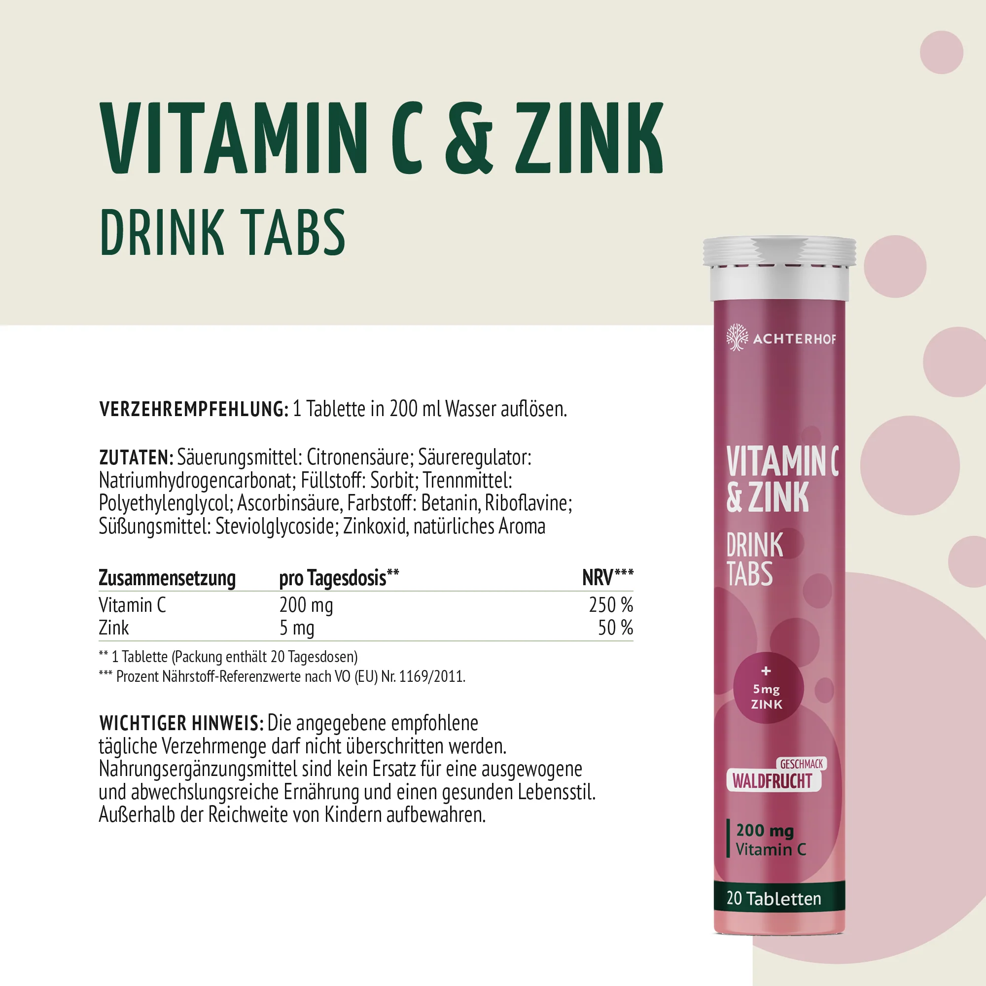 Vitamin C & Zink Drink Tabs (20 Tabletten) - Image 4