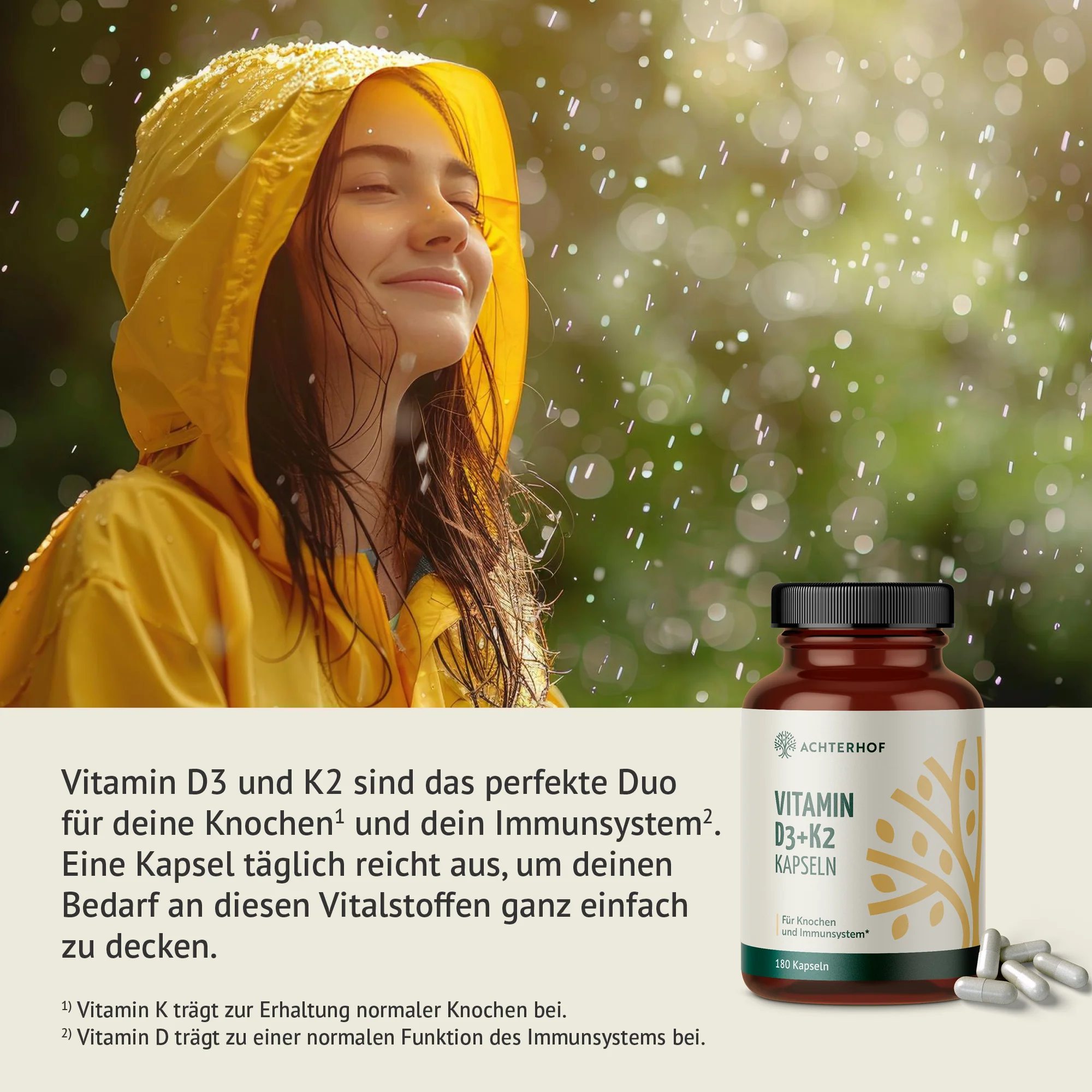 Vitamin D3+K2 Kapseln (180 Kapseln) - Image 3