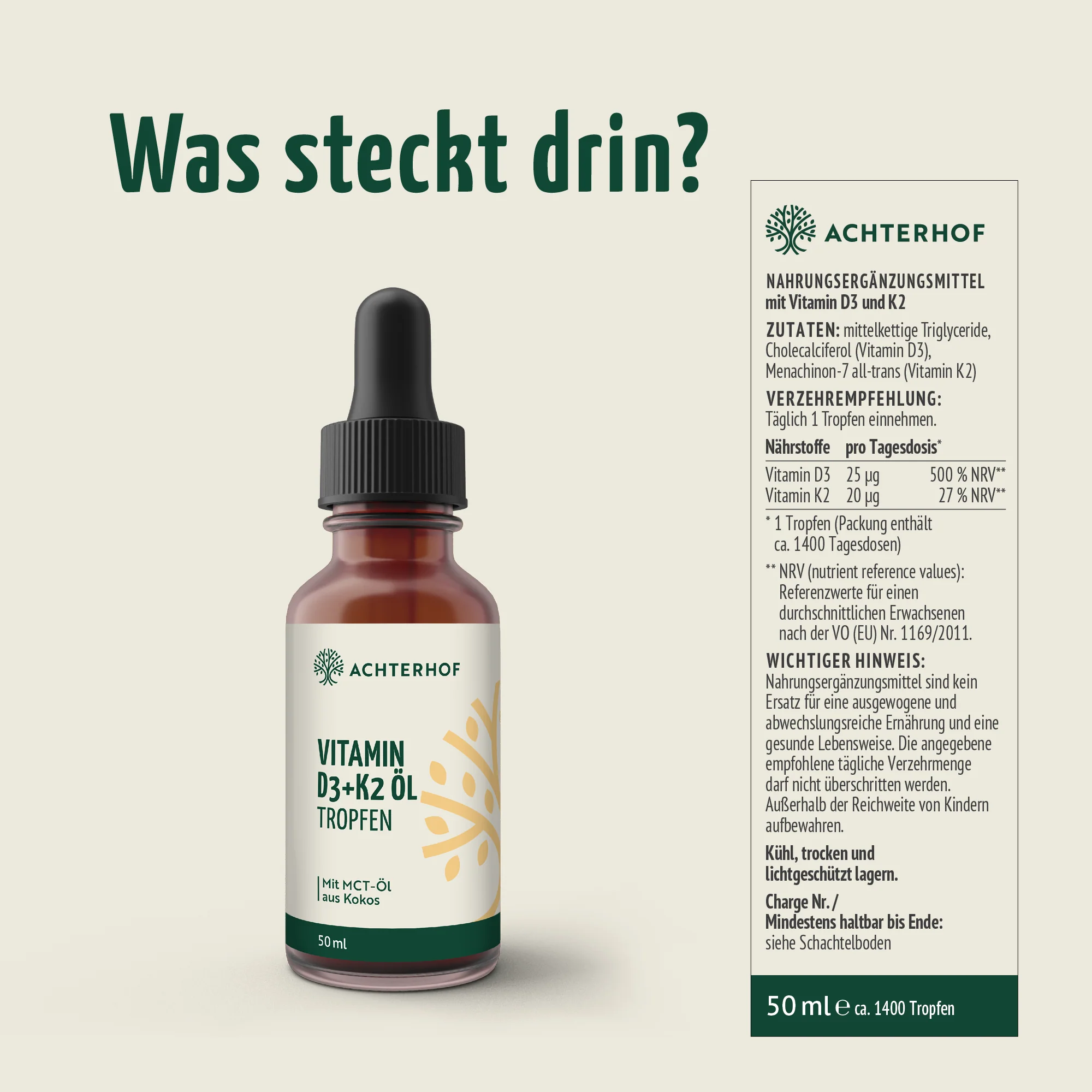 Vitamin D3+K2 Öl Tropfen (50ml) - Image 7