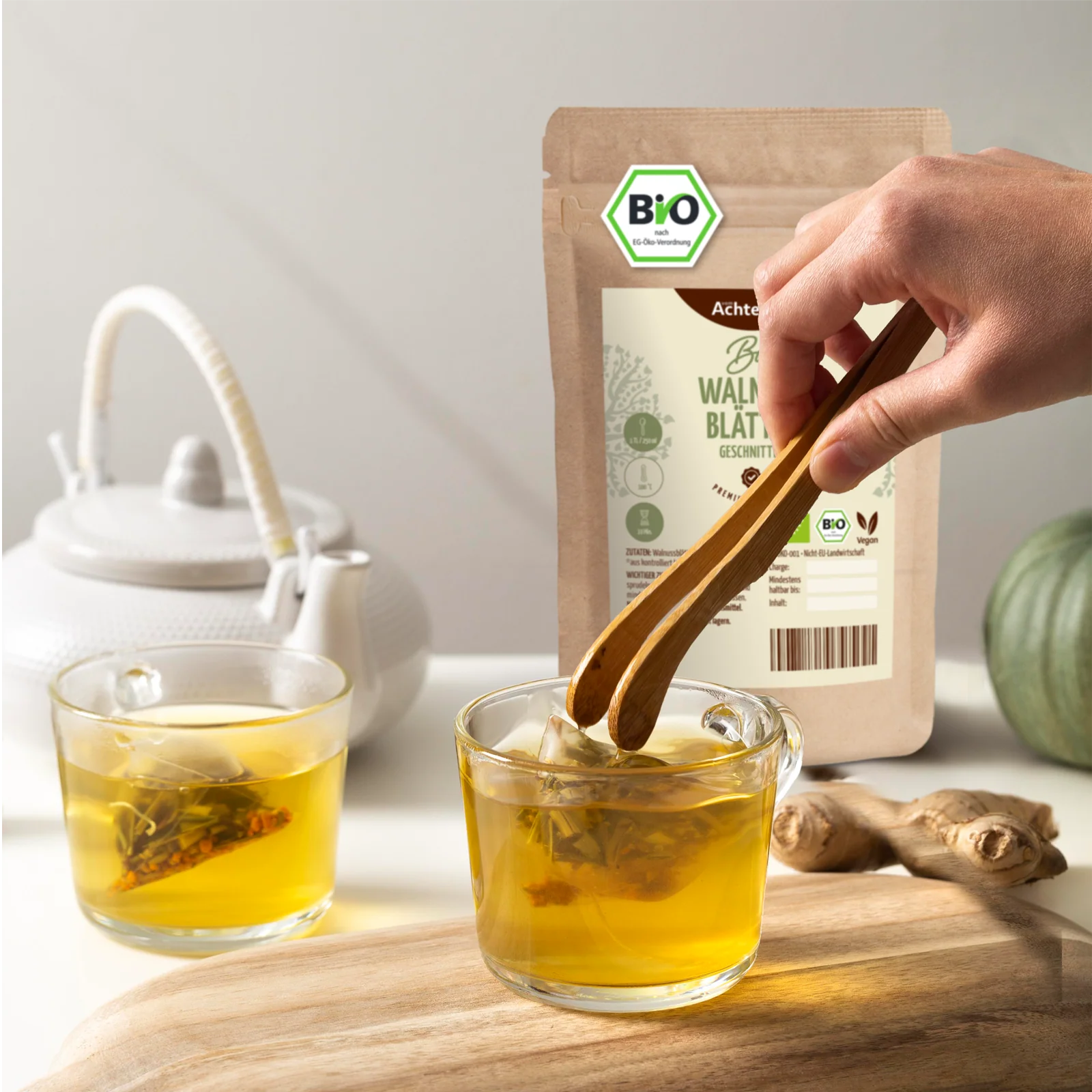 Walnussblätter geschnitten Bio (100g) - Image 3